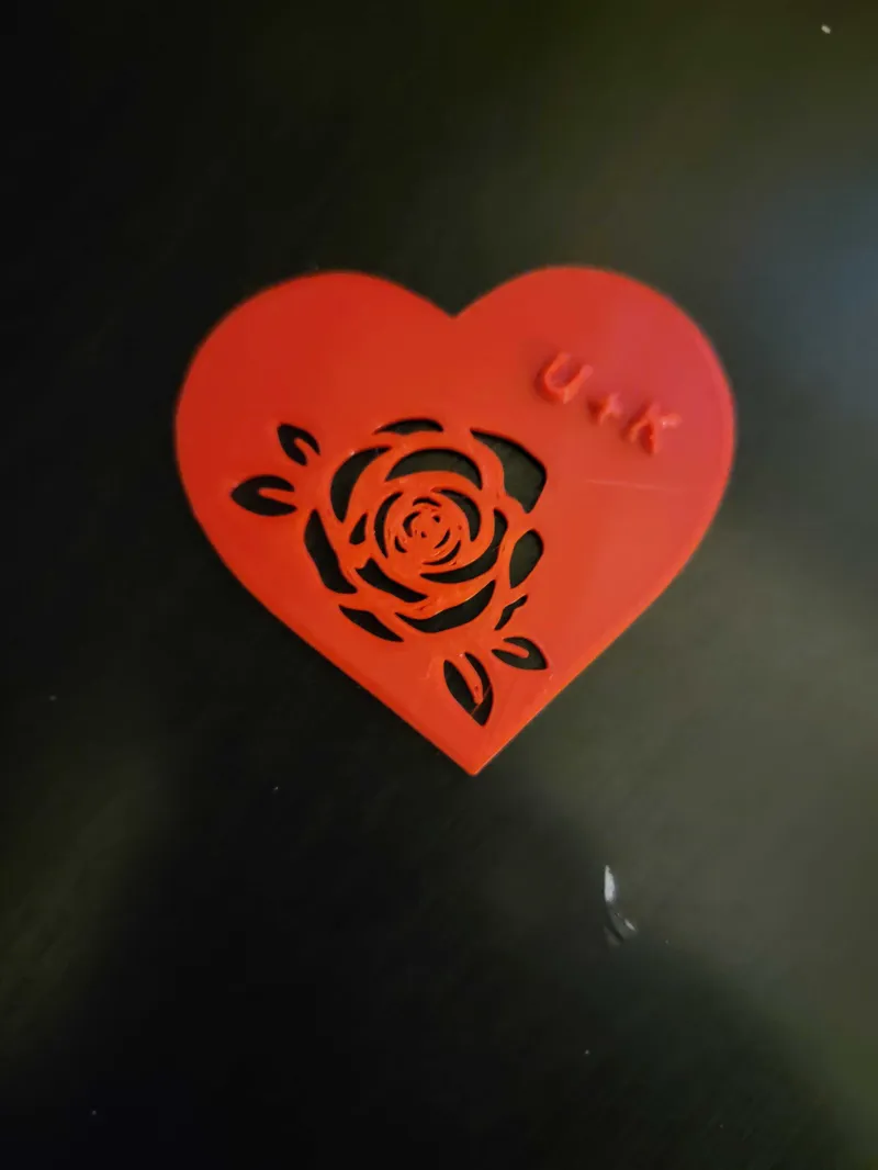 Heart with rose plus lettering