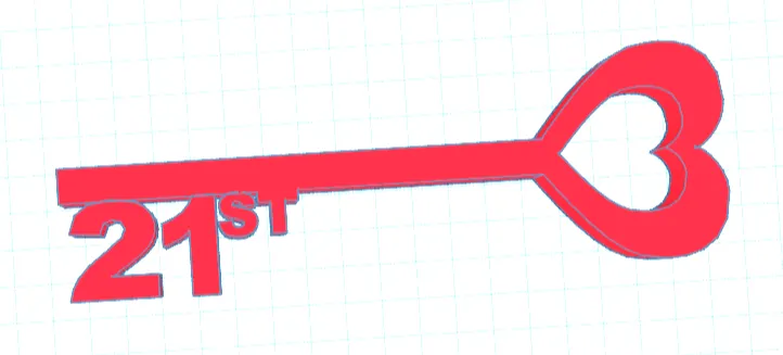 21ST BIRTHDAY KEY - Free 3D Print Model - MakerWorld