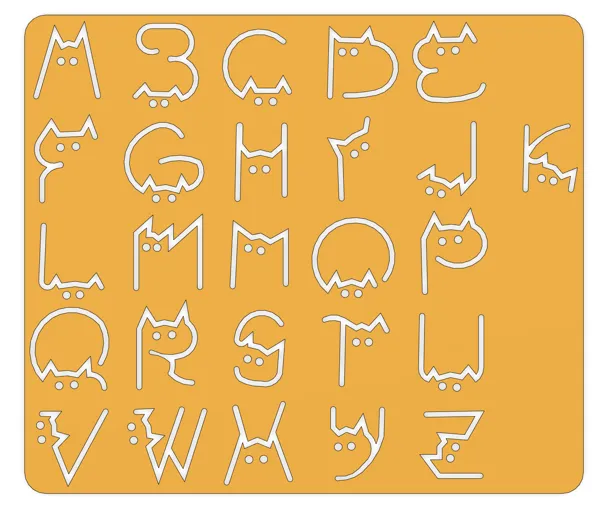 Gabarit de dessin alphabet chat