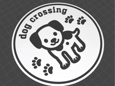 puppy crossing sign