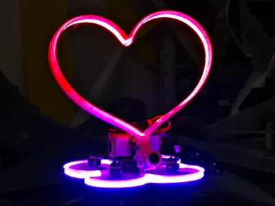 Fpv Racing Drone Glowing Heart (GoPro Mount)