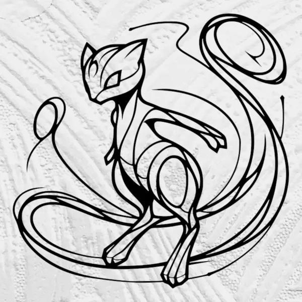 Décoration murale Mew style line art