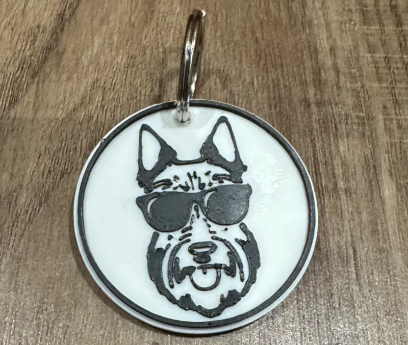 Scottish Terrier with Sunglasses Keychain