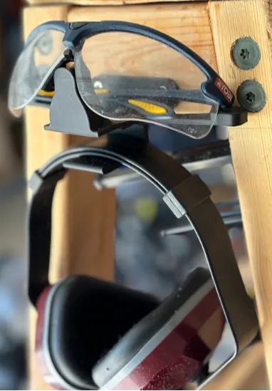Safety Glasses and Ear Muff Holder