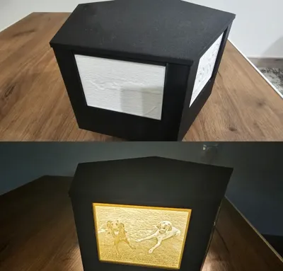 Litophane lamp (can be rotated with a bearing) 