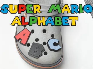 Super Mario Alphabet Croc Charms