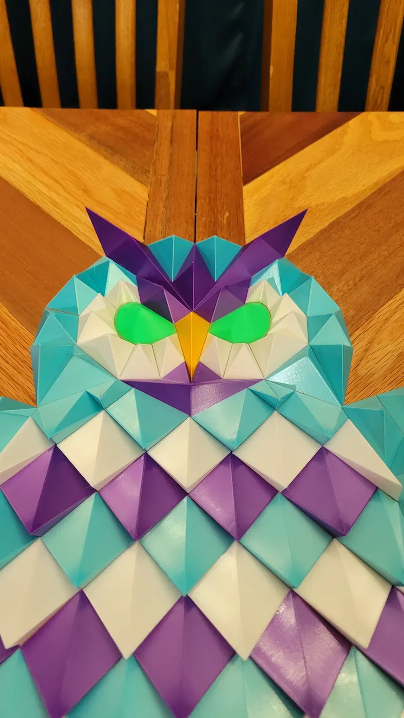 Geometric owl wall art by dgemily makerworld