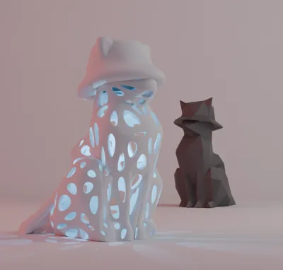 Cat with a hat sculpture