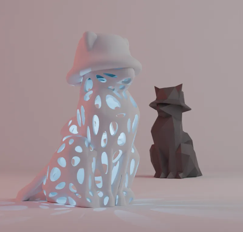 Cat with a hat sculpture