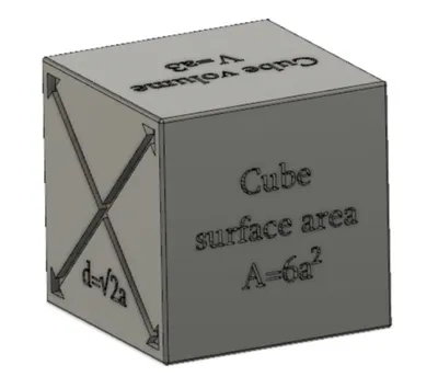 50 mill calibration cube with all cube equations