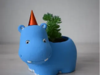 hippo flower pot/vase