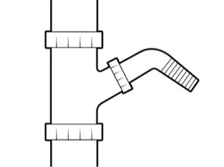 Dishwasher Drain T-Connector Endcap European Style