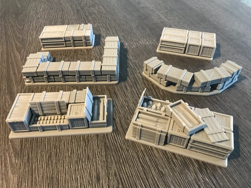 Wargaming Terrain - Crates / Pallets / Defenses