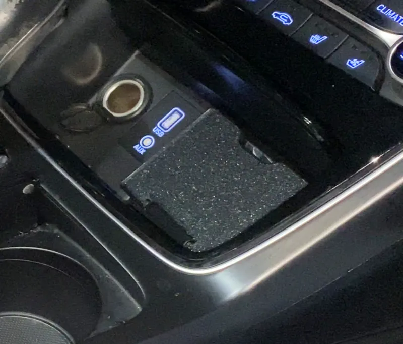 built-in car trash bin with vinyl