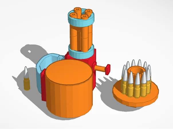 Minigun With removable drum magazine