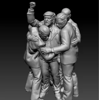 Trump fist in air fight fight fight