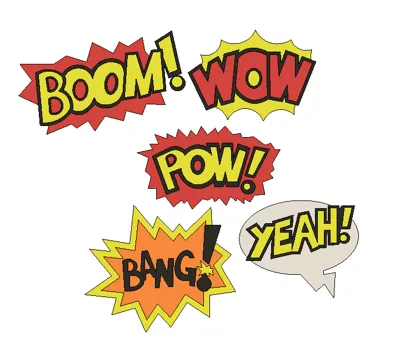Onomatopoeia fridge magnets 