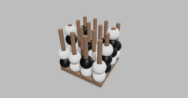 4 in a Row 3D/ 4 Gewinnt 3D STL/3MF/STEP
