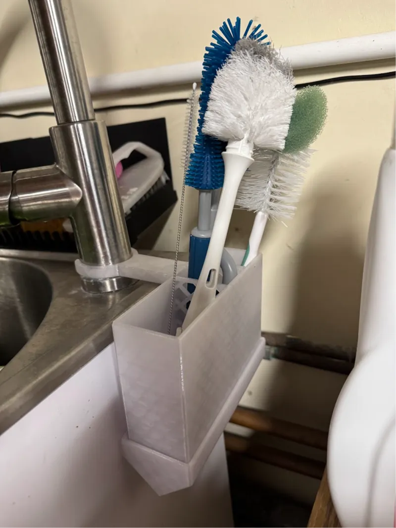 Bottle brush holder sink caddy