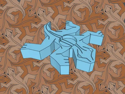 Tessellating lizard fridge magnet