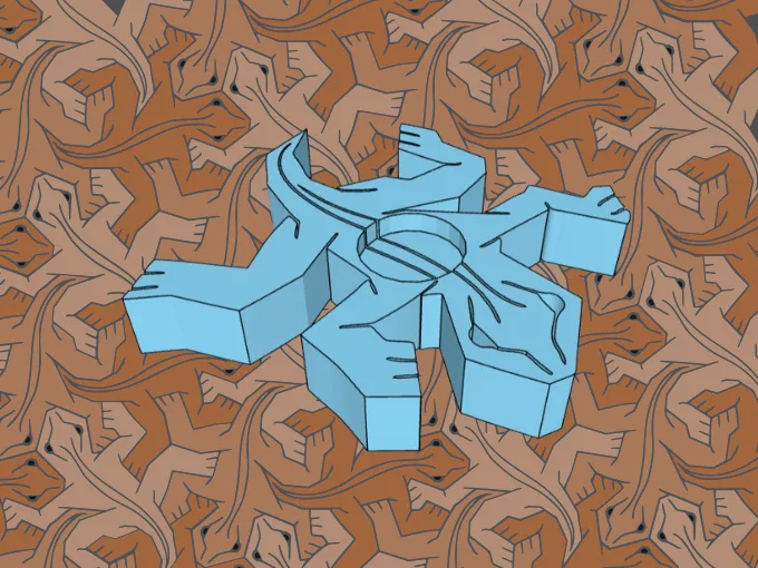 Tessellating lizard fridge magnet