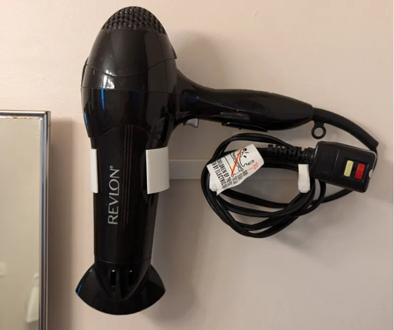 Hair dryer wall holder