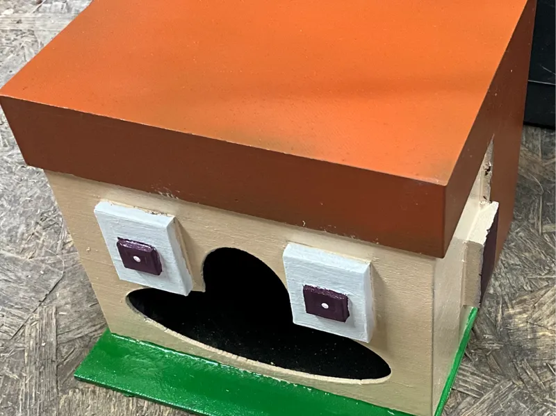 minecraft bird house painted
