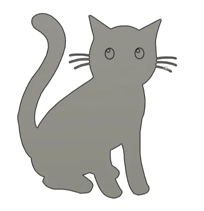 2d sitting cat