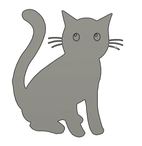2d sitting cat