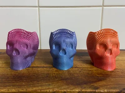Wireframe Skull Pencil Holder