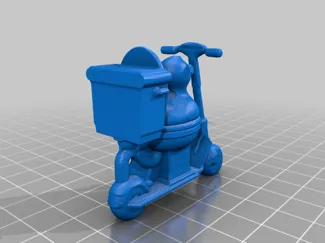 Duck on a toilet on a scooter