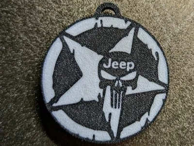 Jeep Punisher Skull Keychain