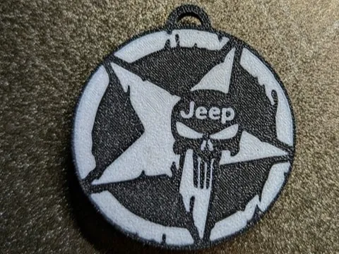 Jeep Punisher Skull Keychain