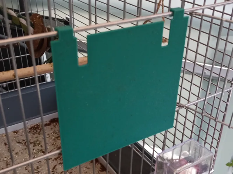 Door cover for bird cage - Sicherung für Käfigtüre