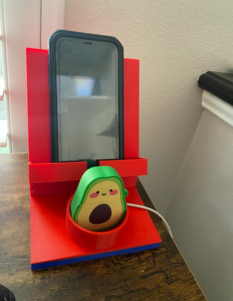 Phone Stand & Airpods Holder With Charging Options