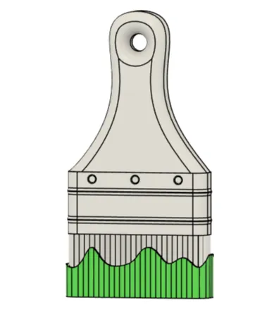 Paintbrush Keychain with hidden image inside 