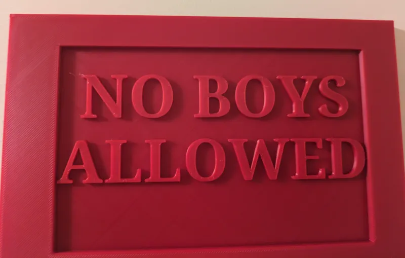 No Boys Allowed Sign