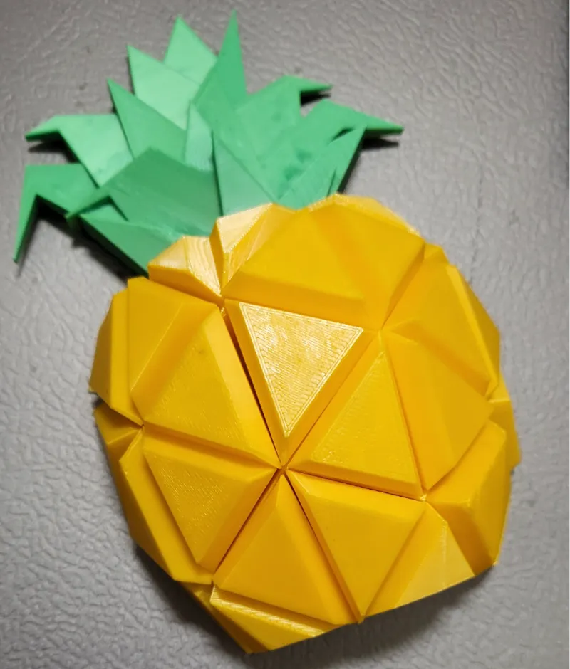 low poly pineapple magnet