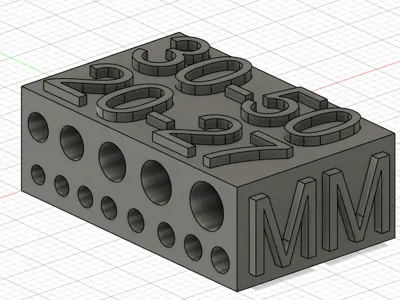 hole size test 20mm long