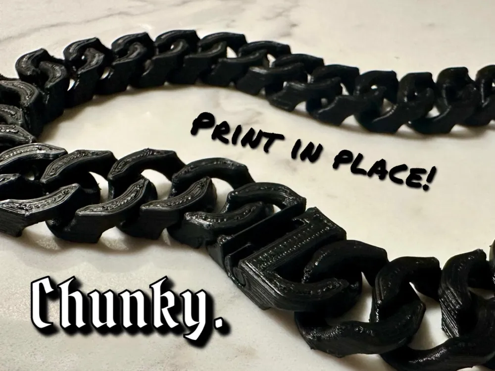 Chunky Chain No assembly no supports, no fasteners - Free 3D Print ...