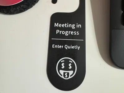 Door hanging sign - Meeting in Progress
