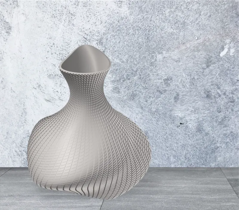 Elegant Ribbed Vase: A Modern Design 3D Printing