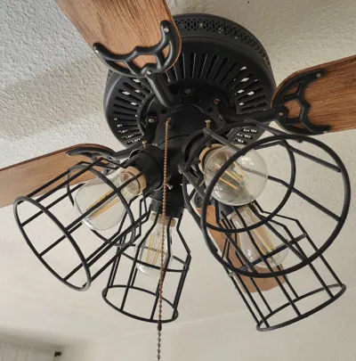 Vintage light bulb cage or Ceiling Fan Light 
