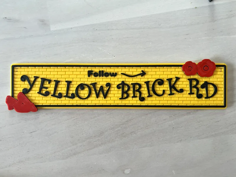 Yellow Brick Road Sign (multi-color)