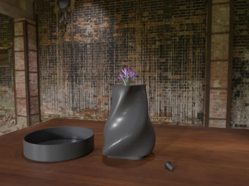 Flower vase with water tray and bottom holes.