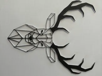 Wire deer on the wall