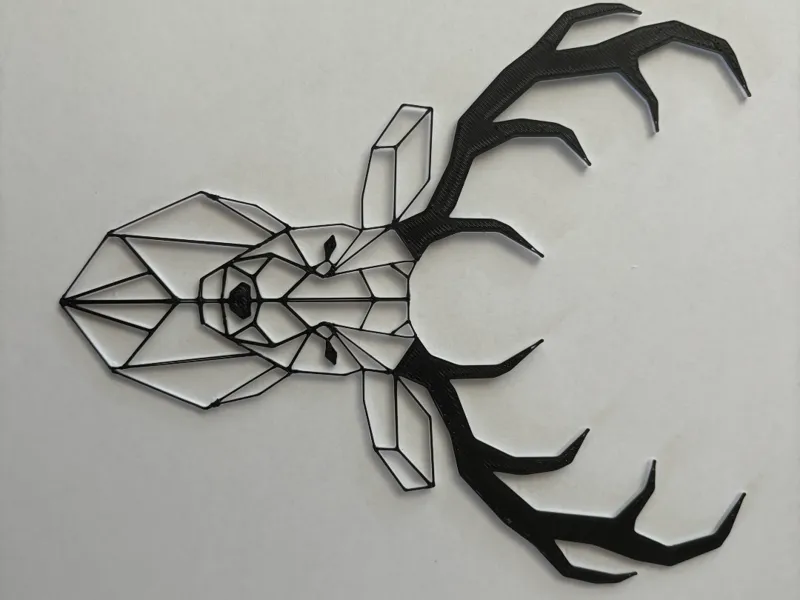 Wire deer on the wall