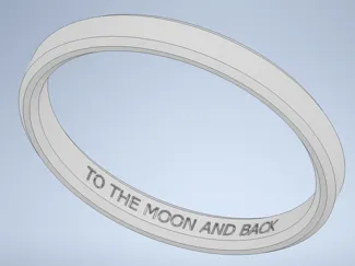 21mm ring "TO THE MOON AND BACK"