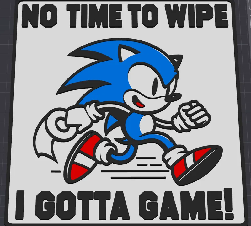 Sonic No Time To Wipe Gamer Plaque (No AMS Needed)