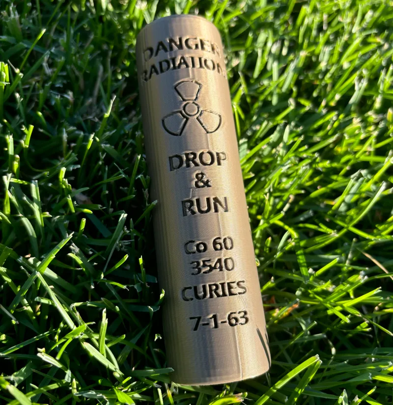 Cobalt 60 cylinder prop replica